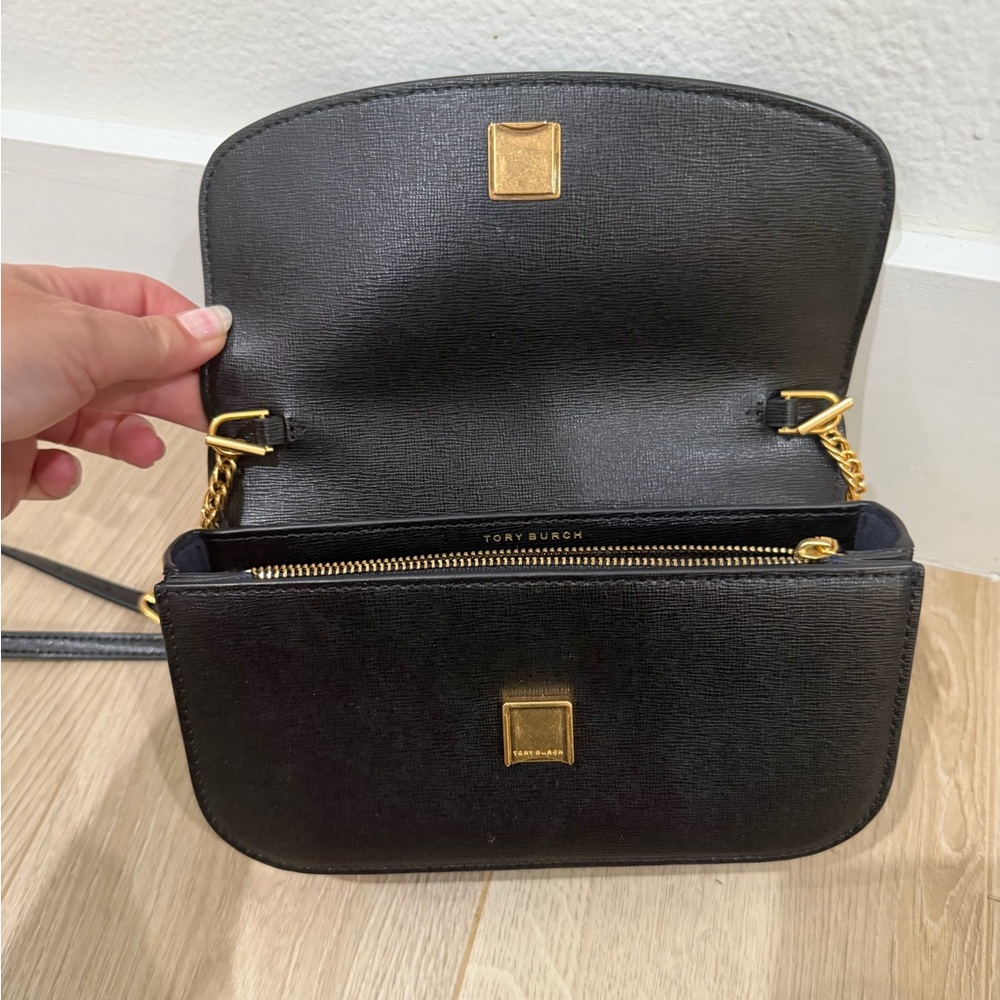 Tory Burch Black and Gold Crossbody Bag - Picture 8 of 10
